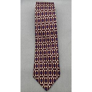 Brooks Brothers Makers Tie Men's Brow Geometric All Silk Necktie Made USA (7A)